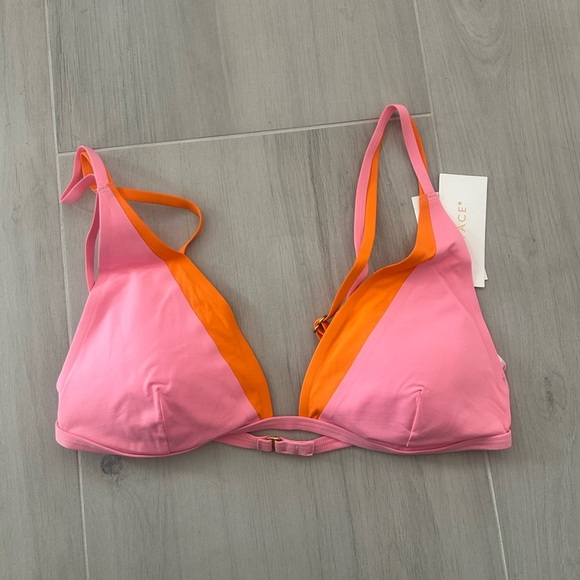 L*SPACE FINNEAS BIKINI TOP Tangerine-Guava Size L - Picture 2 of 5